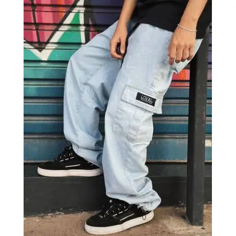 Calça cargo reta
